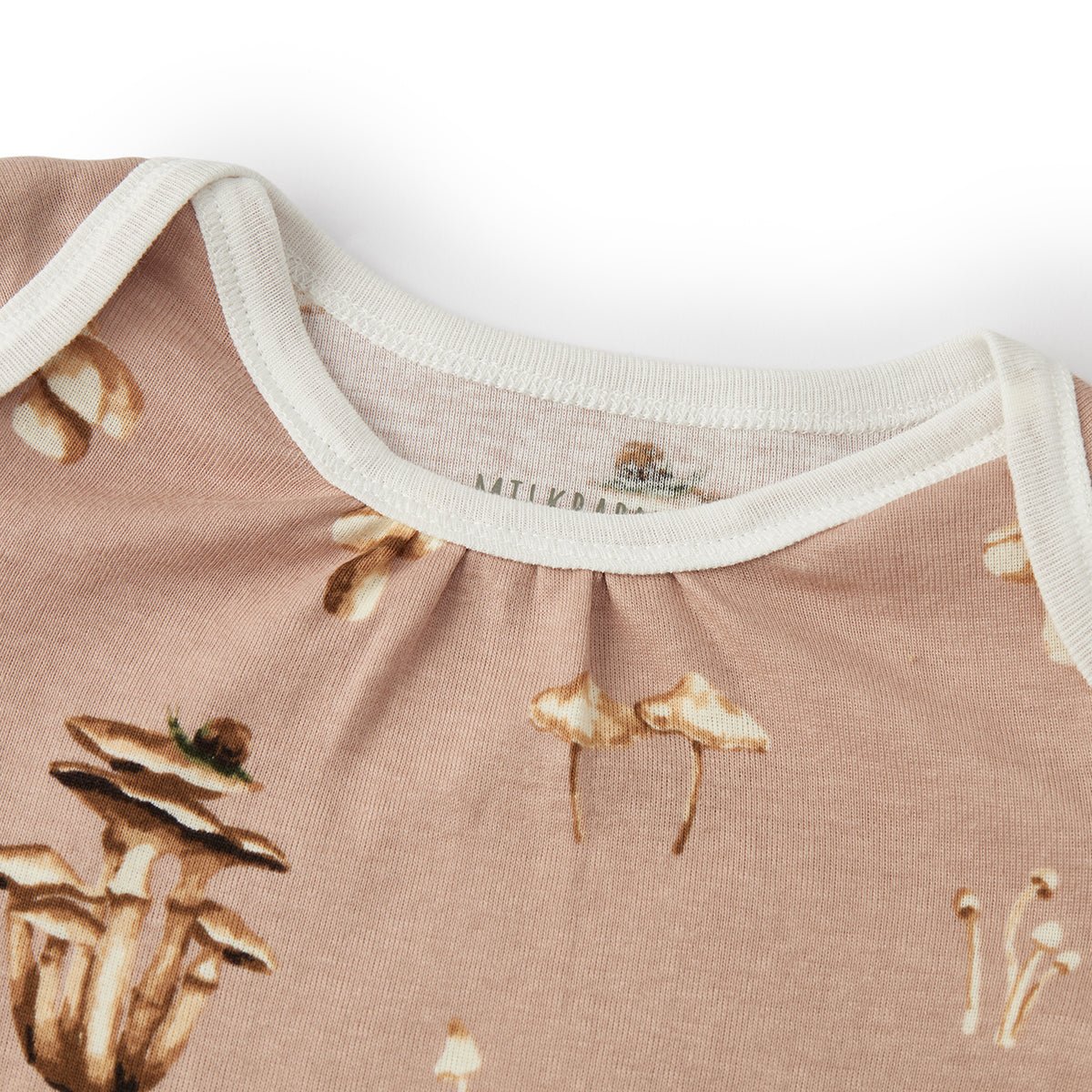 Milkbarn Organic Cotton Ruffle Long Sleeve One Piece Mushroom - Princess and the Pea Boutique