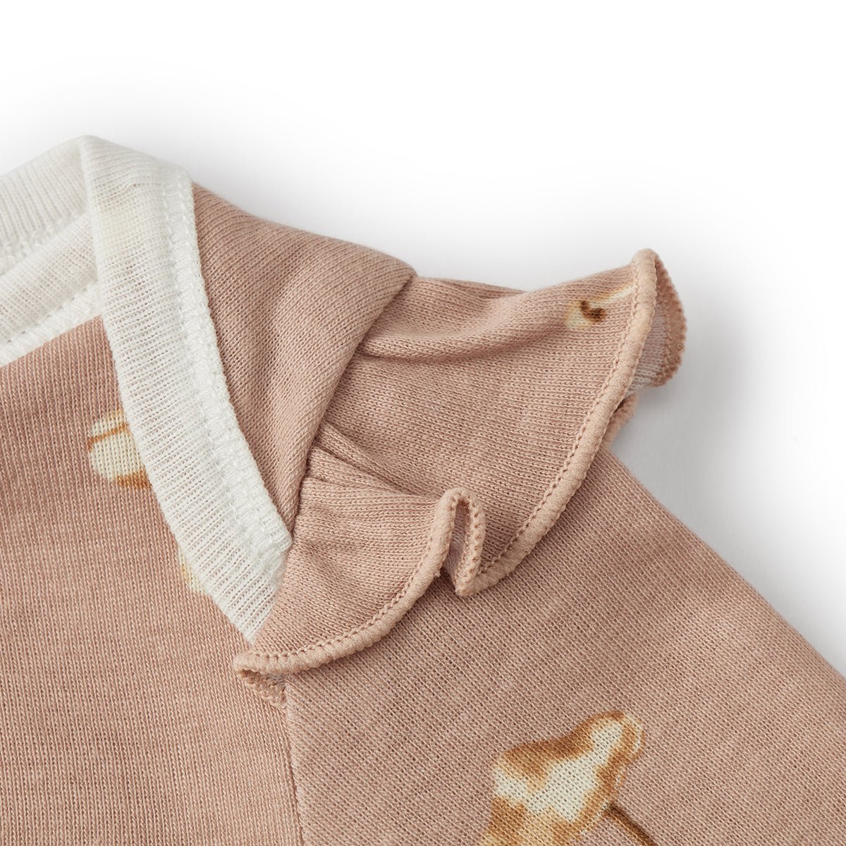 Milkbarn Organic Cotton Ruffle Long Sleeve One Piece Mushroom - Princess and the Pea Boutique
