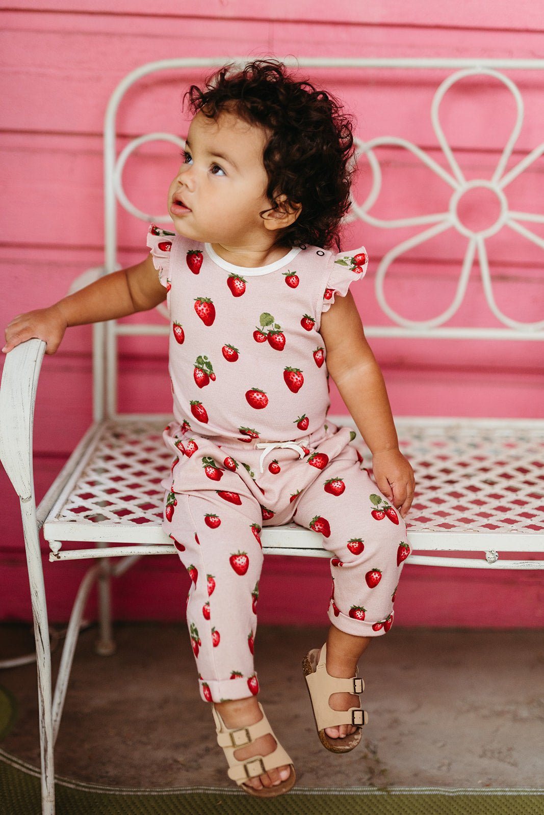 Milkbarn Strawberry Organic Cotton Jogger Pants - Princess and the Pea Boutique