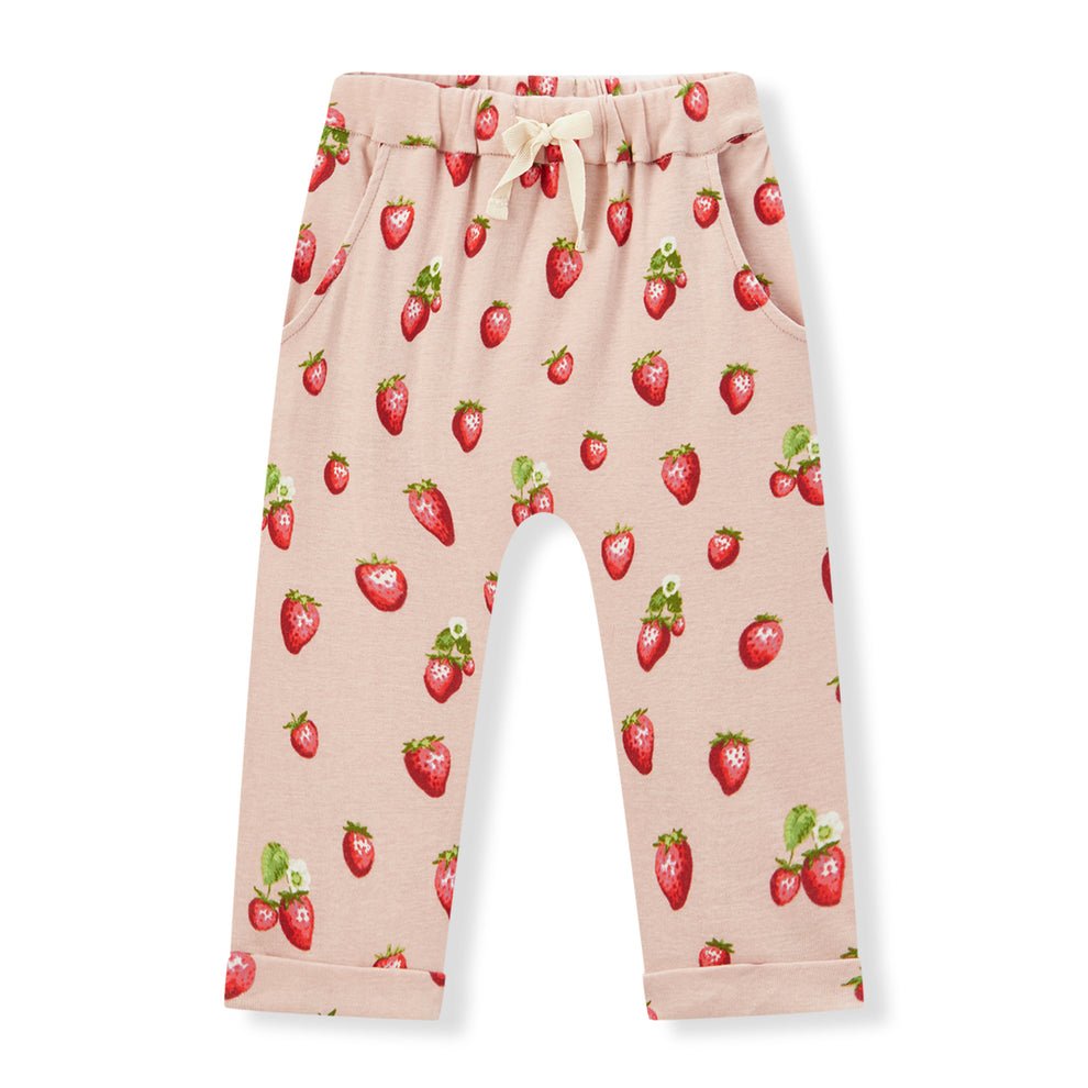 Milkbarn Strawberry Organic Cotton Jogger Pants - Princess and the Pea Boutique