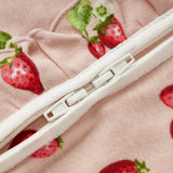 Milkbarn Strawberry Organic Cotton Ruffle Footed Romper - Princess and the Pea Boutique