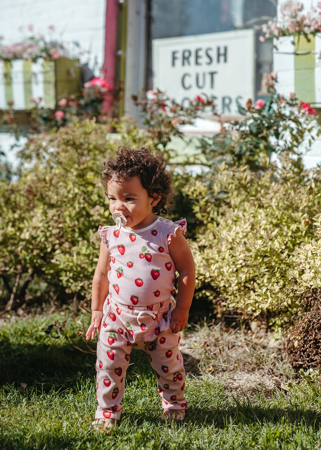 Milkbarn Strawberry Organic Cotton Ruffle One Piece - Princess and the Pea Boutique
