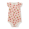 Milkbarn Strawberry Organic Cotton Ruffle One Piece - Princess and the Pea Boutique