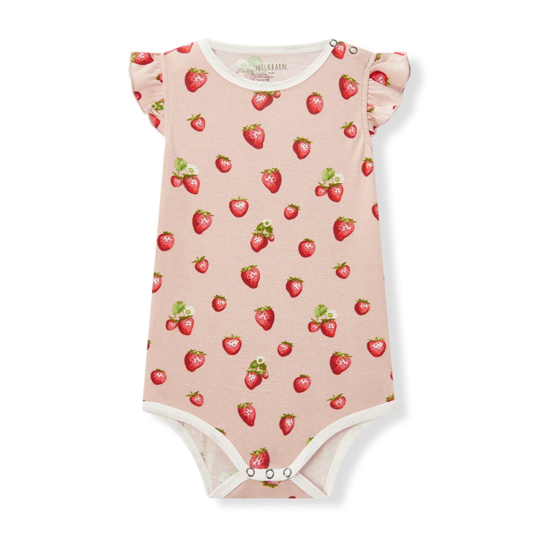 Milkbarn Strawberry Organic Cotton Ruffle One Piece - Princess and the Pea Boutique