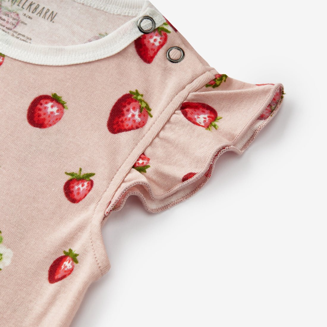 Milkbarn Strawberry Organic Cotton Ruffle One Piece - Princess and the Pea Boutique
