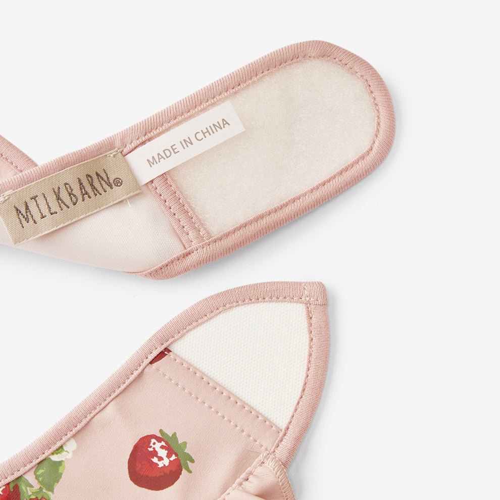 Milkbarn Strawberry Ruffle Pocket Bib - Princess and the Pea Boutique