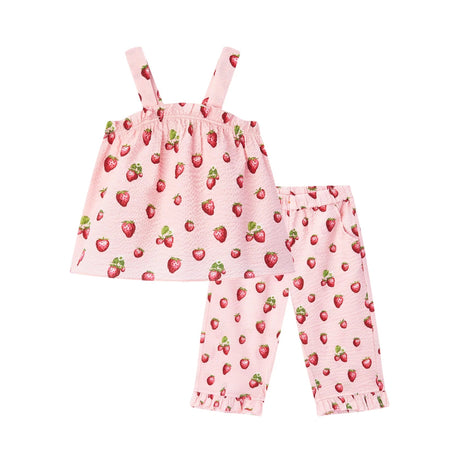 Milkbarn Strawberry Ruffle Tank and Pant Set - Princess and the Pea Boutique