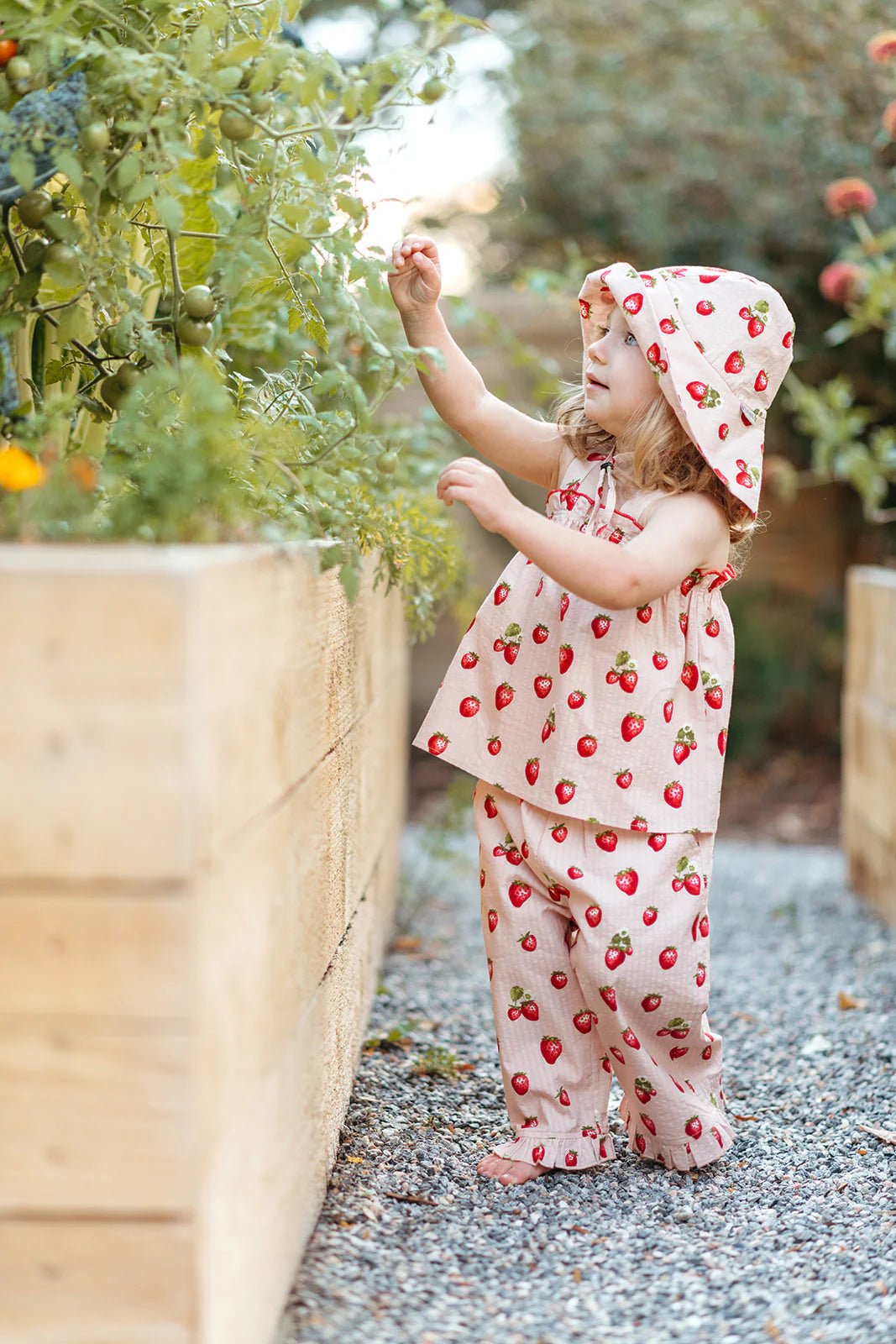 Milkbarn Strawberry Ruffle Tank and Pant Set - Princess and the Pea Boutique
