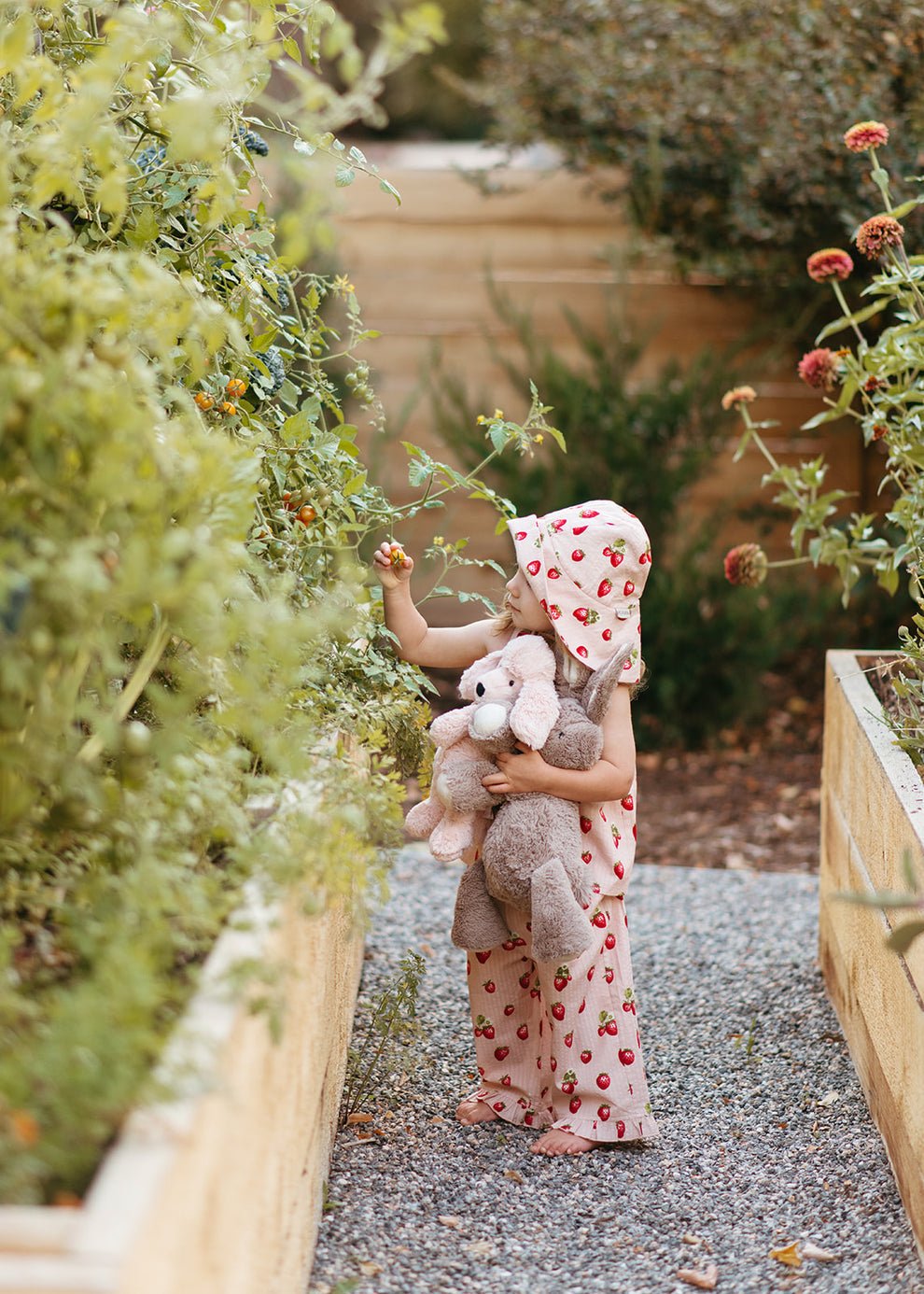 Milkbarn Strawberry Wide Brim Sun Bonnet - Princess and the Pea Boutique