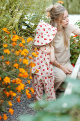 Milkbarn Strawberry Wide Brim Sun Bonnet - Princess and the Pea Boutique