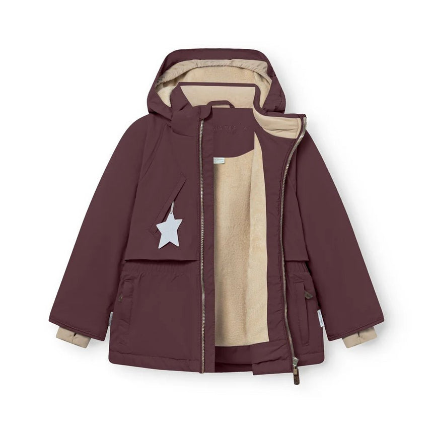Mini A Ture - Algeana fleece lined winter jacket - Fudge aubergine - Princess and the Pea Boutique