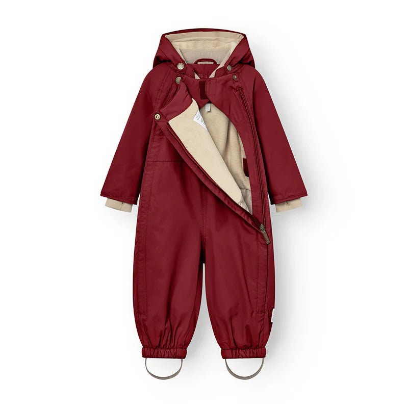 Mini A Ture - Wisti fleece lined snowsuit - Red merlot - Princess and the Pea Boutique