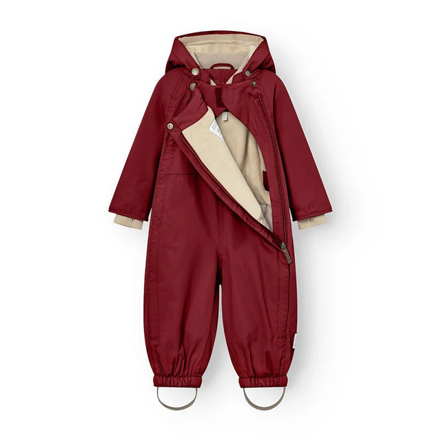 Mini A Ture - Wisti fleece lined snowsuit - Red merlot - Princess and the Pea Boutique