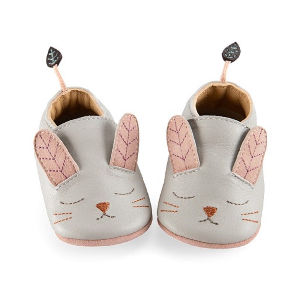 Moulin Roty Apres la Pluie - Rabbit Leather Slippers - Princess and the Pea Boutique