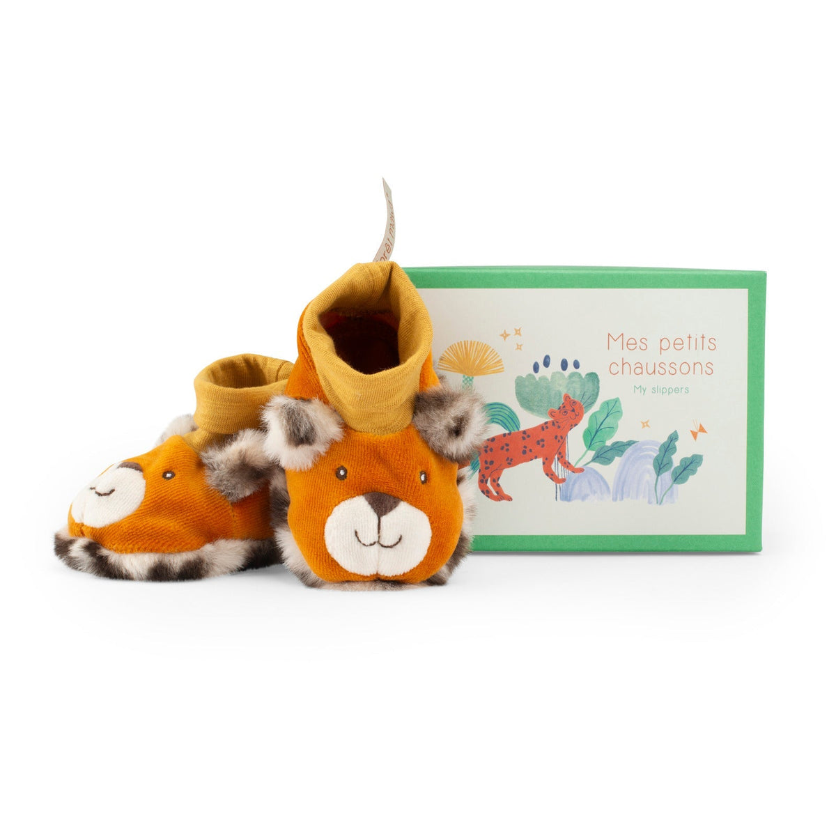 Moulin Roty La Foret Mawa - Leopard Baby Slippers - Princess and the Pea Boutique