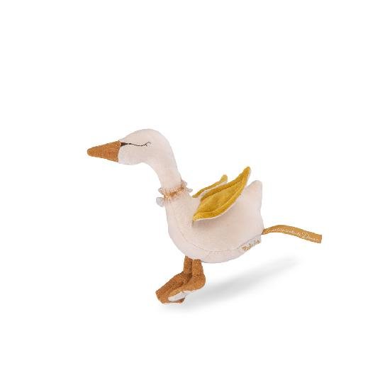 Moulin Roty Petite Ecole De Danse - Swan Rattle, gold wings - Princess and the Pea Boutique