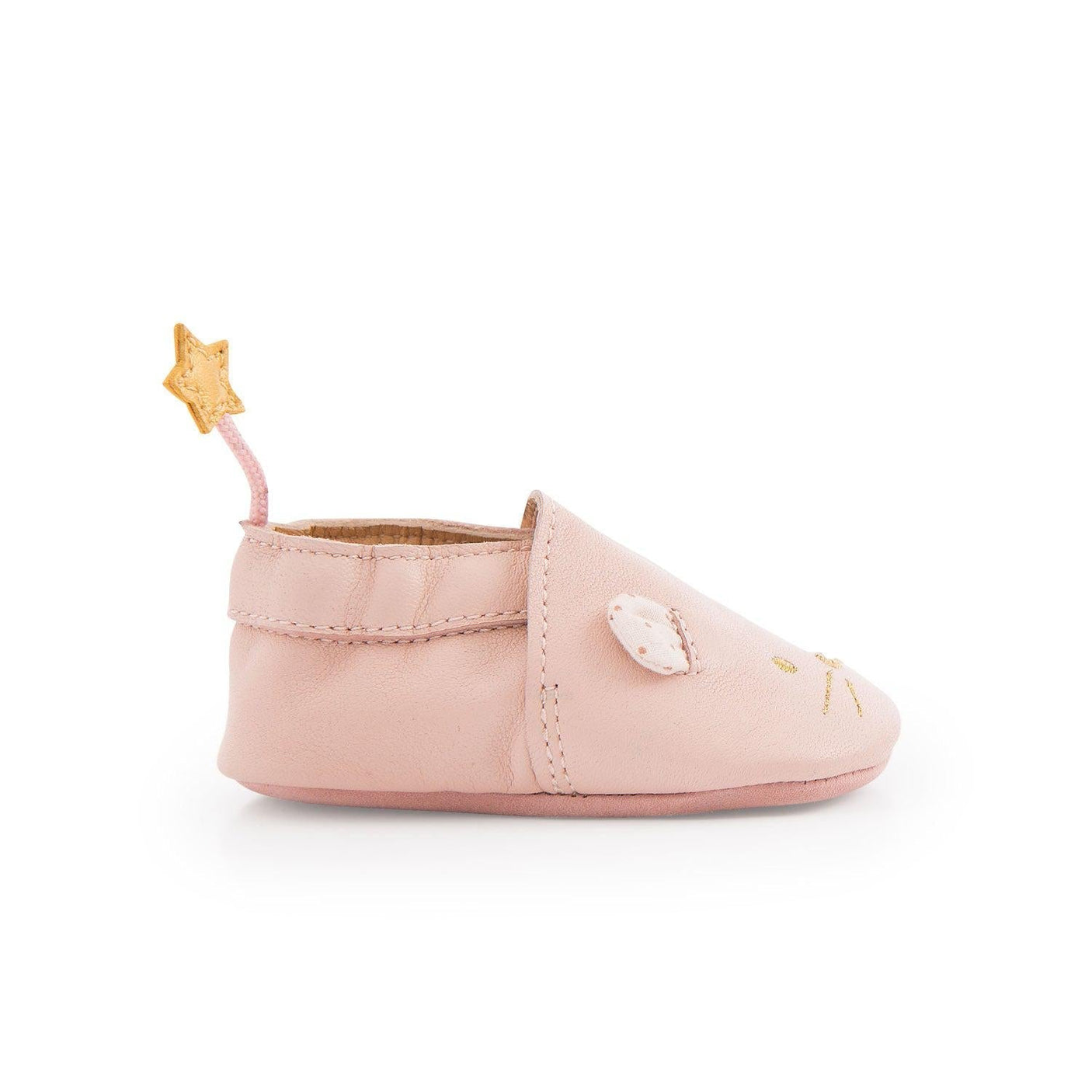 Moulin Roty Pink Leather Slippers - Princess and the Pea Boutique