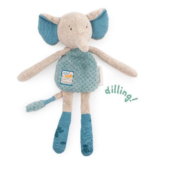 Moulin Roty Sous Mon Baobab - Elephant Rattle Soft Toy - Princess and the Pea Boutique