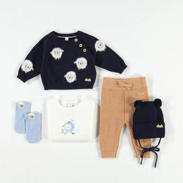 Navy blue knit sweater - Princess and the Pea Boutique