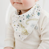 Nest Designs Bamboo Muslin Baby Bandana Bib - Stars White - Princess and the Pea Boutique