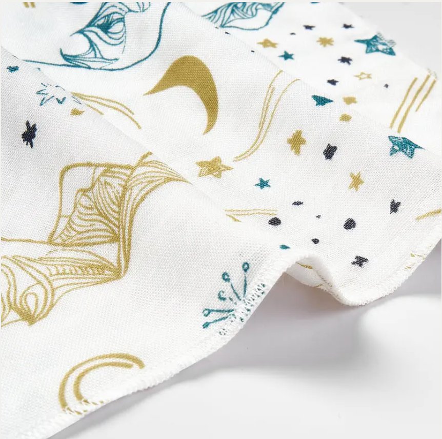 Nest Designs Bamboo Muslin Baby Bandana Bib - Stars White - Princess and the Pea Boutique