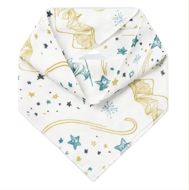 Nest Designs Bamboo Muslin Baby Bandana Bib - Stars White - Princess and the Pea Boutique