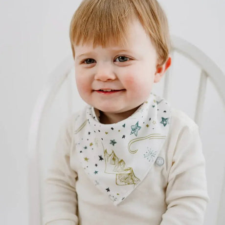 Nest Designs Bamboo Muslin Baby Bandana Bib - Stars White - Princess and the Pea Boutique