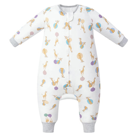 Nest Designs Bamboo Pima Long Sleeve Footed Sleep Bag Giraffe Shapes 0.6 TOG - Princess and the Pea Boutique