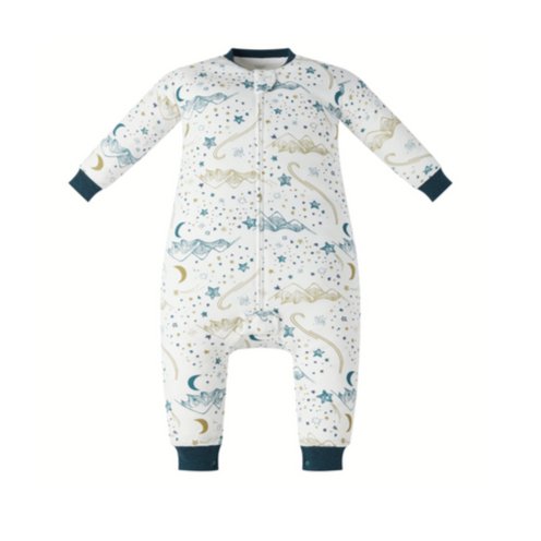 Nest Designs Long Sleeve Footed Sleep Bag 1.0 TOG (Organic cotton) - Stars White - Princess and the Pea Boutique