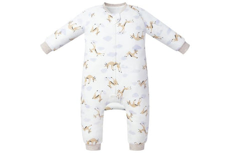 Nest Designs Organic Cotton Long Sleeve Footed Sleep Bag 1.0 TOG - Gazelle Sky - Princess and the Pea Boutique