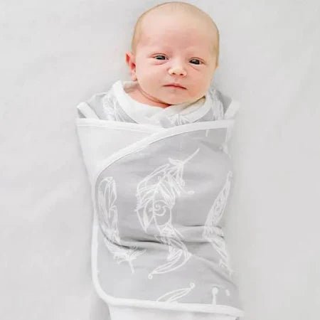 Nest Designs Swaddle Sleep Bag 1.0 TOG (Organic Cotton) - Feather Grey - Princess and the Pea Boutique