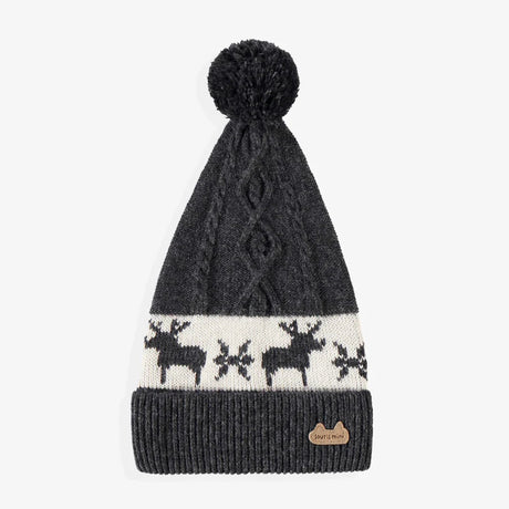 Newborn Gray knit beanie with jacquard patterns (Copy) - Princess and the Pea Boutique