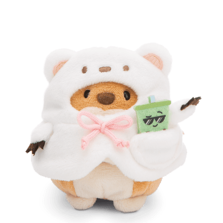 NICI Mymochi Dog Hiro with bubble tea and polar bear costume - Princess and the Pea Boutique