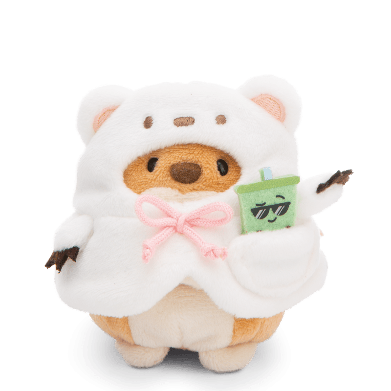 NICI Mymochi Dog Hiro with bubble tea and polar bear costume - Princess and the Pea Boutique