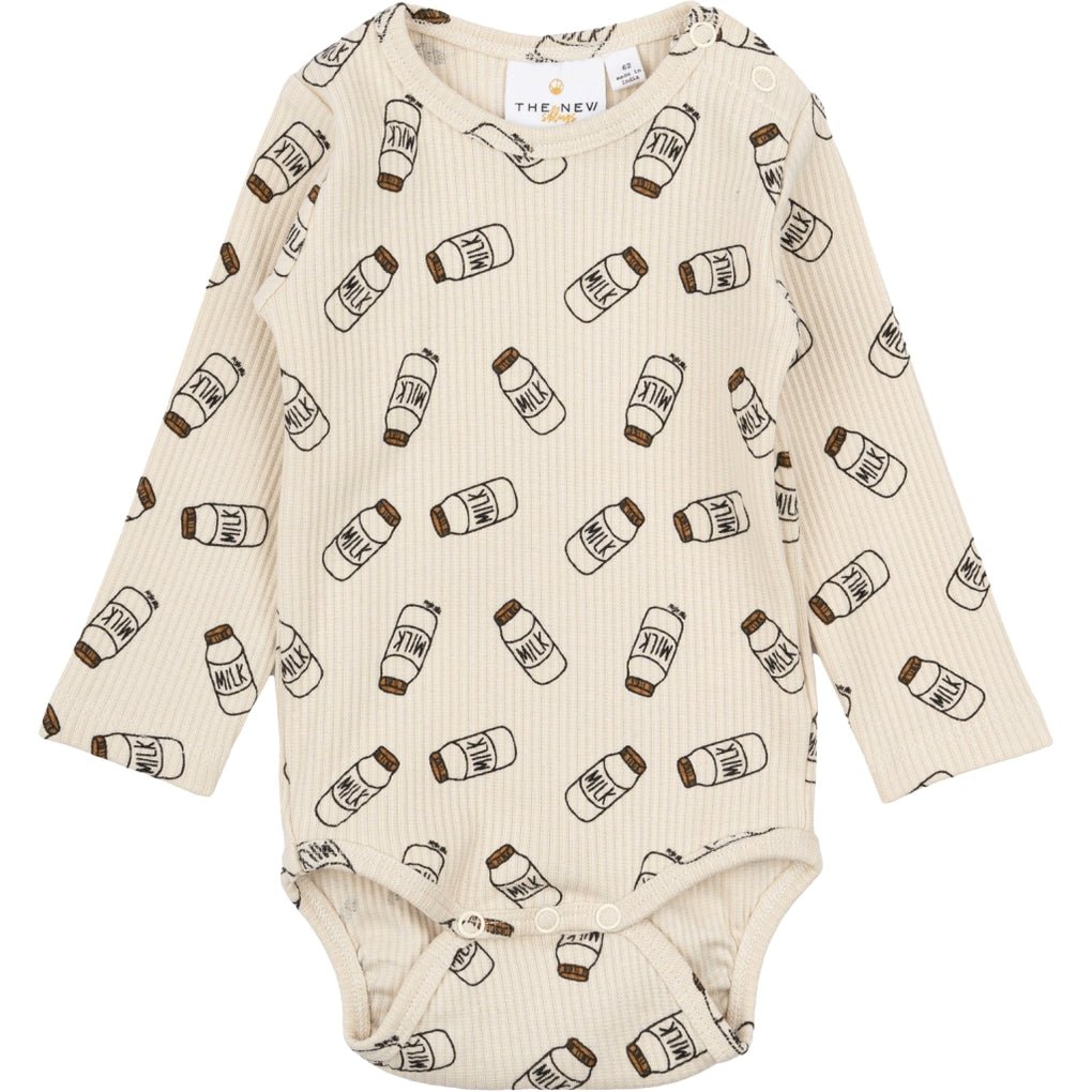 Nigel Long - sleeved Rib Bodysuit - White Swan AOP - Princess and the Pea Boutique