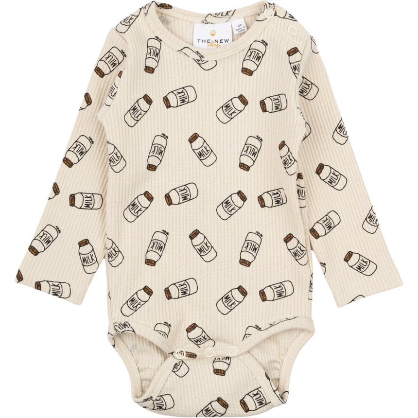 Nigel Long - sleeved Rib Bodysuit - White Swan AOP - Princess and the Pea Boutique