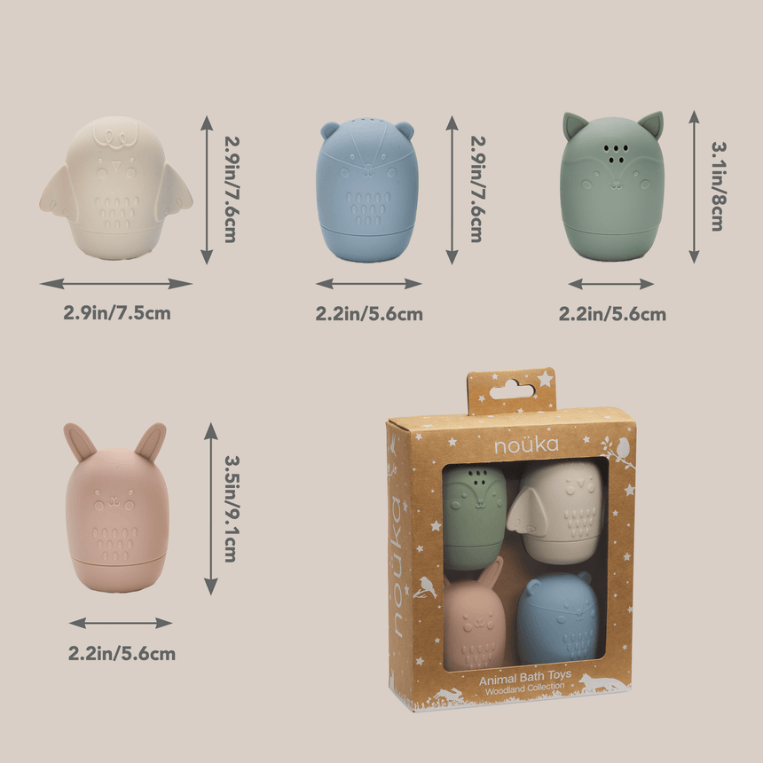 noüka Animal Bath Toys - Woodland - Princess and the Pea Boutique