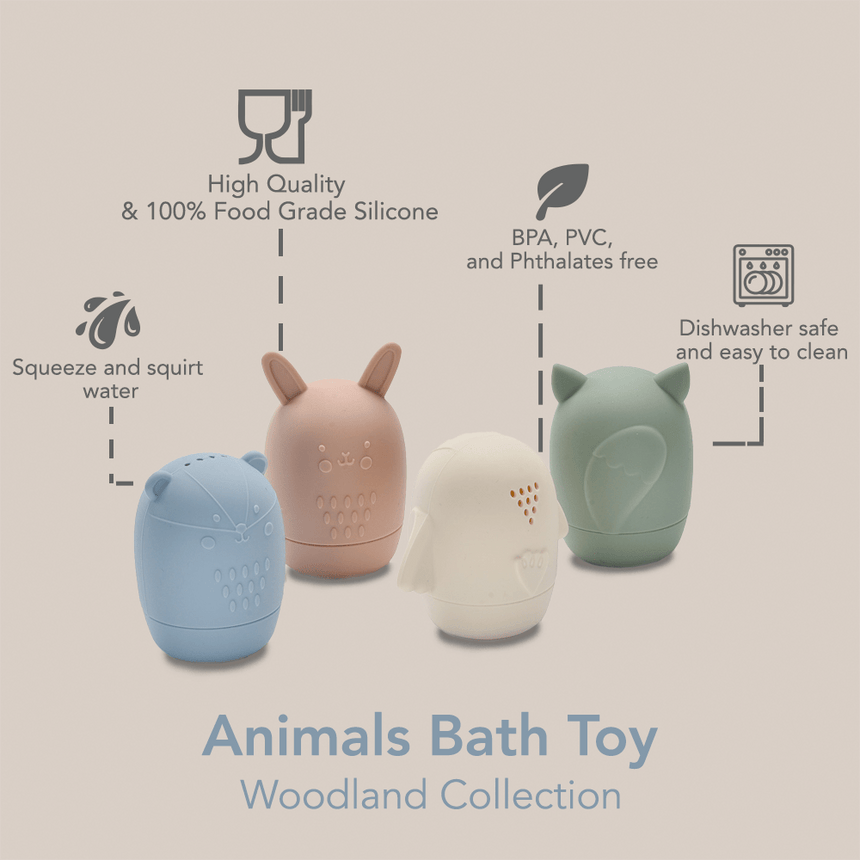 noüka Animal Bath Toys - Woodland - Princess and the Pea Boutique