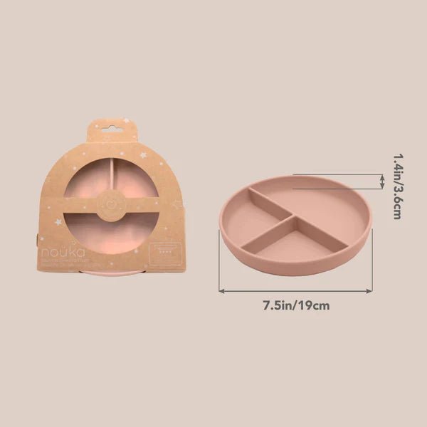 noüka Divided Suction Plate - Soft Blush - Princess and the Pea Boutique
