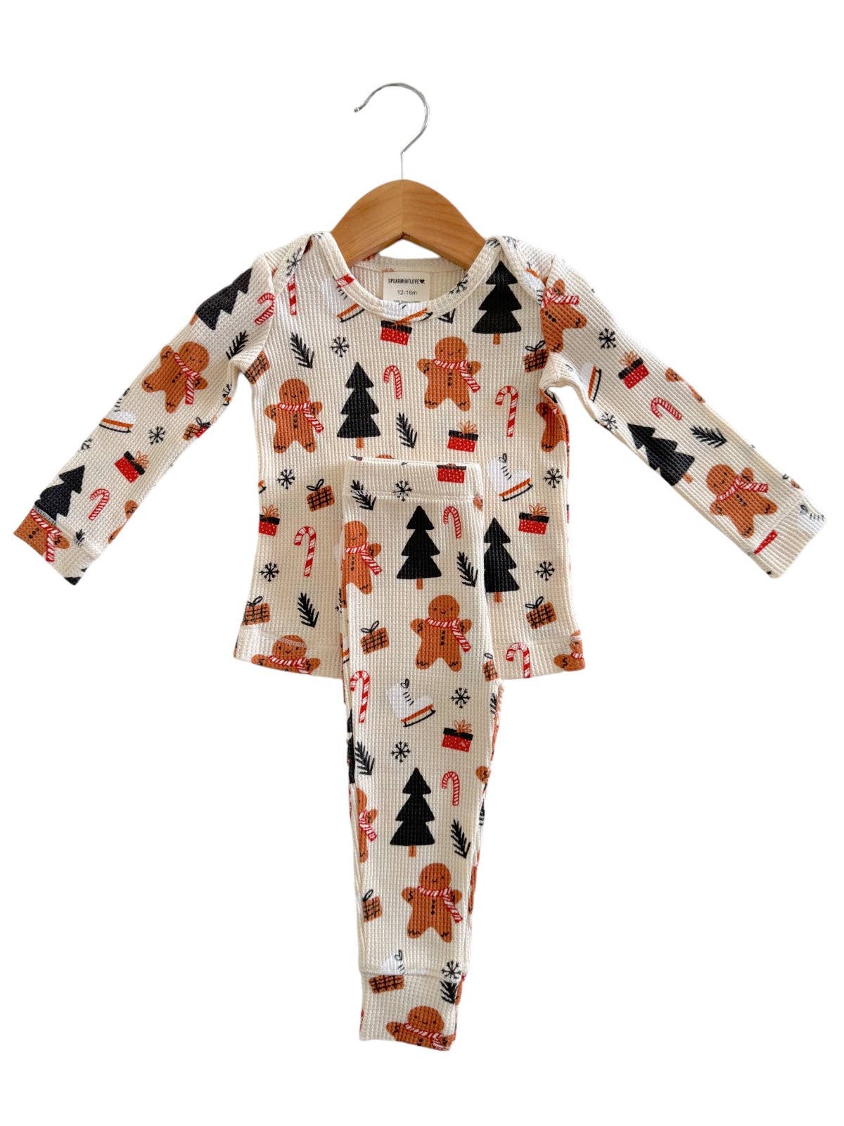 Organic Waffle 2 - Piece Set - Gingerbread Wonderland Snow: - Princess and the Pea Boutique