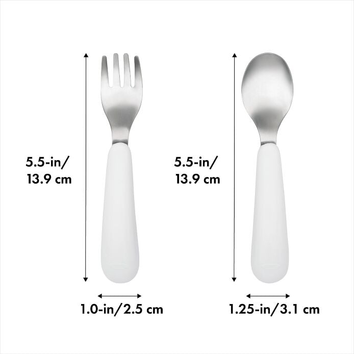 OXO Tot Fork And Spoon Set - Blossom - Princess and the Pea Boutique