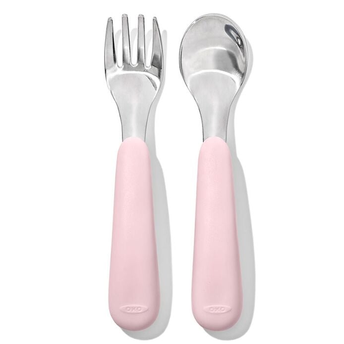 OXO Tot Fork And Spoon Set - Blossom - Princess and the Pea Boutique