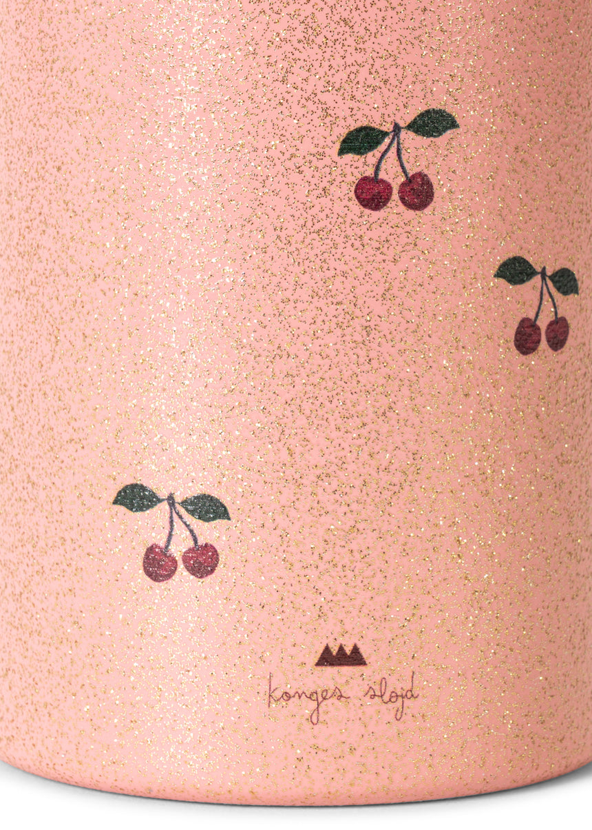 Konges Slojd Glitter Thermo Bottle - Cherry Glitter