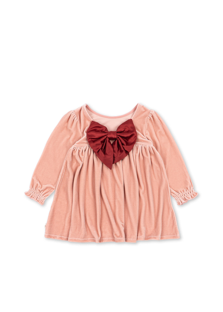 Konges Slojd Gia Bow Dress Grs - Mellow Rose