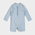 Petit Lem Blue Striped Swim Romper - Princess and the Pea Boutique