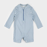 Petit Lem Blue Striped Swim Romper - Princess and the Pea Boutique