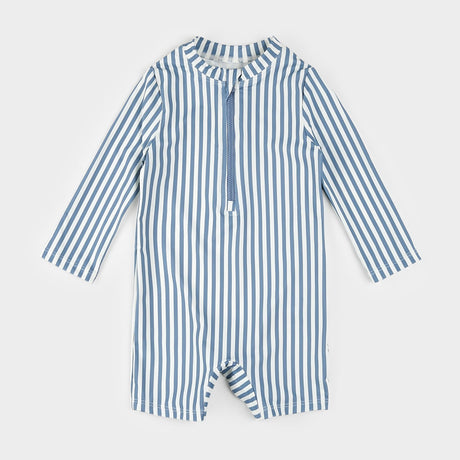 Petit Lem Blue Striped Swim Romper - Princess and the Pea Boutique