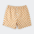 Petit Lem Orange Checkerboard Men's Swim Trunks - Princess and the Pea Boutique