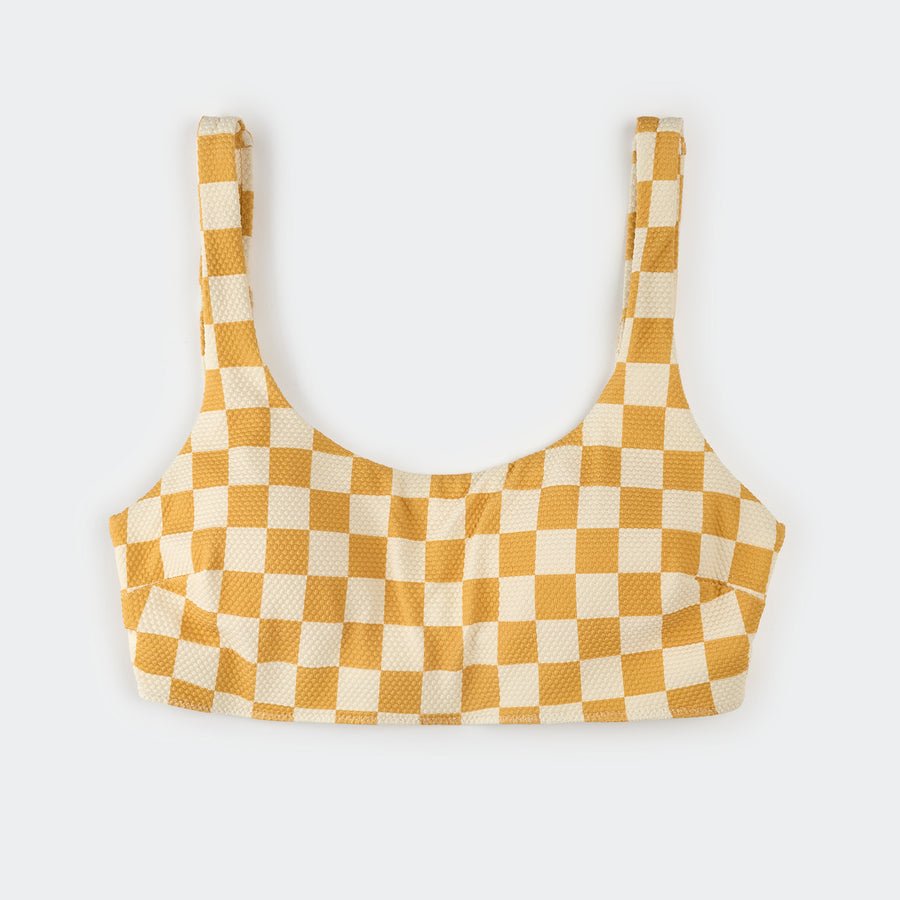 Petit Lem Orange Checkerboard Women's Bikini Top - Princess and the Pea Boutique
