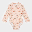 Petit Lem Oranges Print on Crème Tan Long - Sleeve One - Piece Swimsuit - Princess and the Pea Boutique